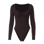 Damen Langarm-Bodysuit mit elegantem Raffungseffekt R&B