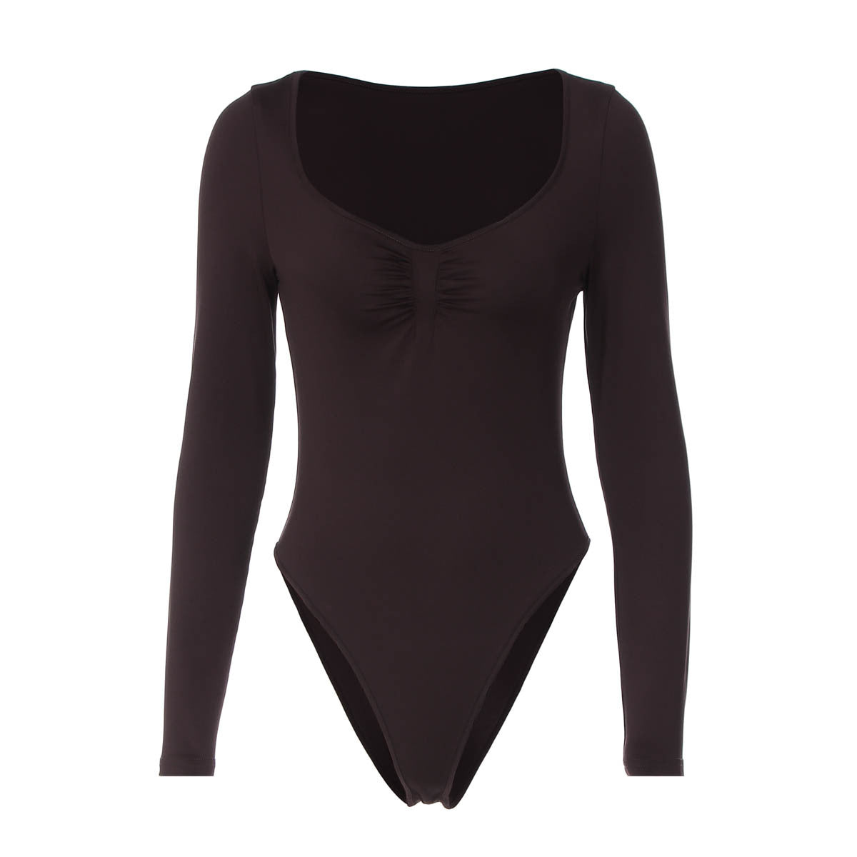 Damen Langarm-Bodysuit mit elegantem Raffungseffekt R&B