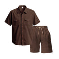 Herren komfortables Freizeitoutfit mit Kurzarmhemd und lockeren Shorts R&B