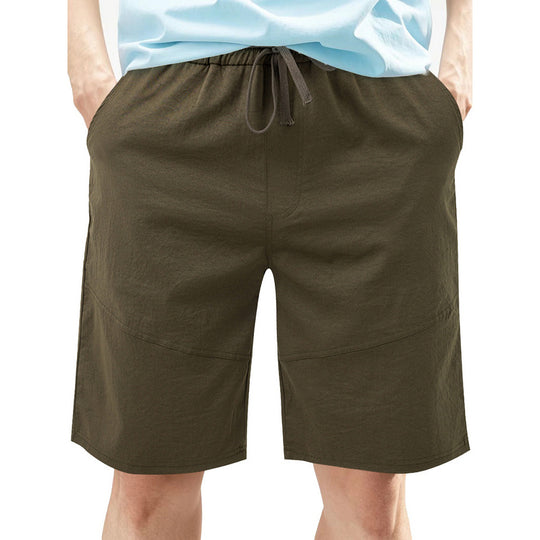 Herren nan knielange Leinenmix-Shorts mit elastischem Kordelzugbund und seitlichen Schubtaschen R&B