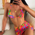Damen Bikini-Set mit raffinierter Schnürung und floralem Muster R&B
