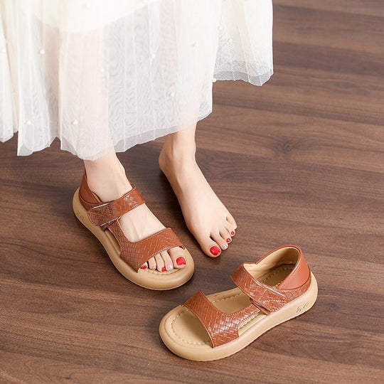 Damen modische Sandalen mit verstellbarem Klettverschluss und rutschfester Sohle R&B