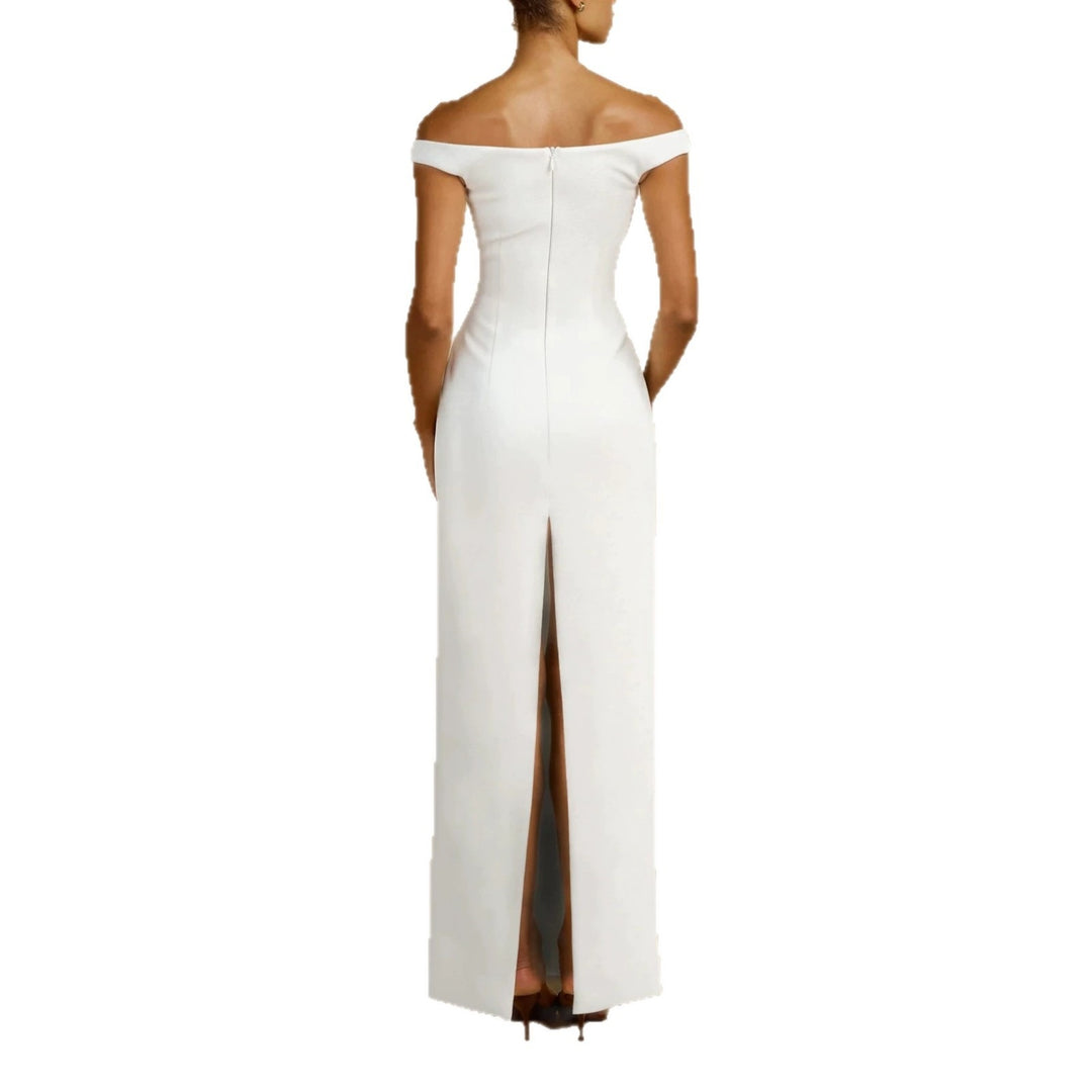 Damen Schlichtes Off-Shoulder-Maxikleid R&B