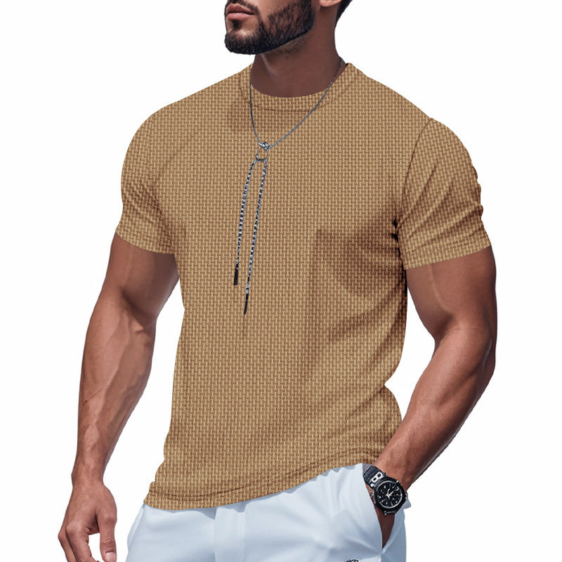 Herren Atmungsaktives Kurzarm-T-Shirt mit stylischem Reißverschluss R&B