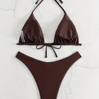Damen Triangel-Bikini-Set mit gerafftem Design R&B