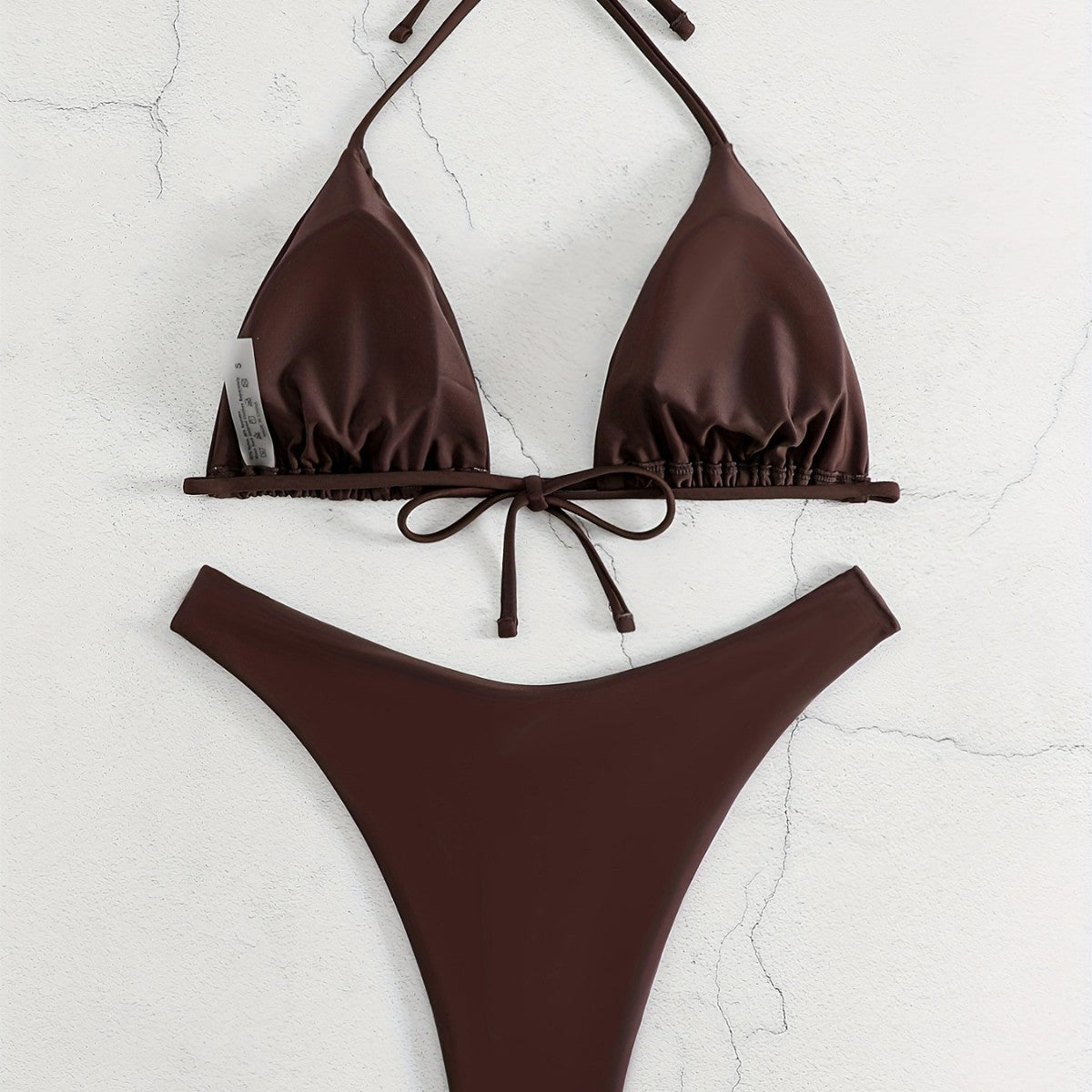 Damen Triangel-Bikini-Set mit gerafftem Design R&B