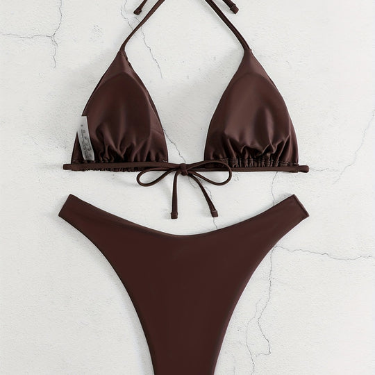 Damen Triangel-Bikini-Set mit gerafftem Design R&B