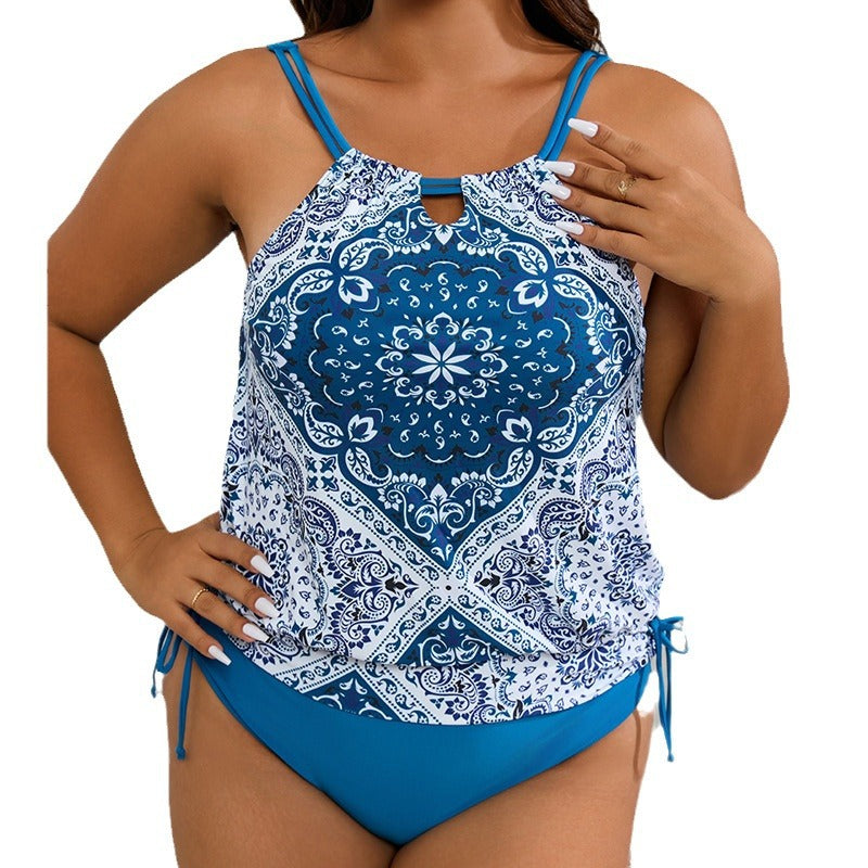 Damen Tankini mit verspielt floralem Design und verstellbaren Trägern R&B