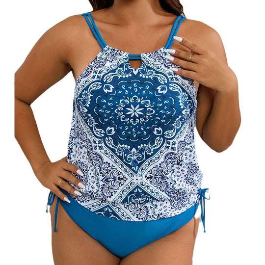 Damen Tankini mit verspielt floralem Design und verstellbaren Trägern R&B