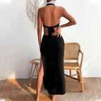 Damen elegantes Häkelkleid mit tiefem Ausschnitt R&B