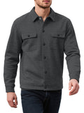 Herren nan Hemdjacke mit quadratischer Steppstruktur Druckknopffront und Brustklappen R&B