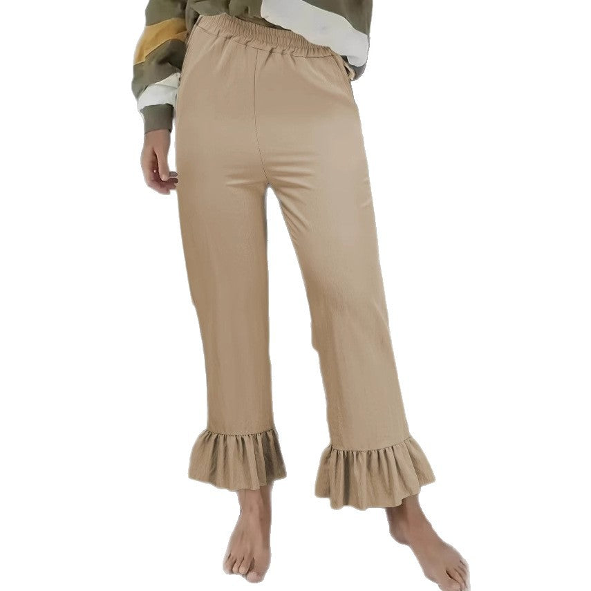 Damen Freizeithose mit Rüschenabschlüssen R&B