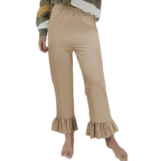 Damen Freizeithose mit Rüschenabschlüssen R&B