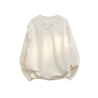 Damen trendiger Oversized Pullover mit dekorativen Knopfdetails