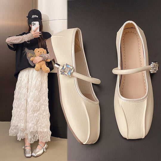 Damen elegante Ballerinas mit funkelndem Riemchen und modischem Design R&B