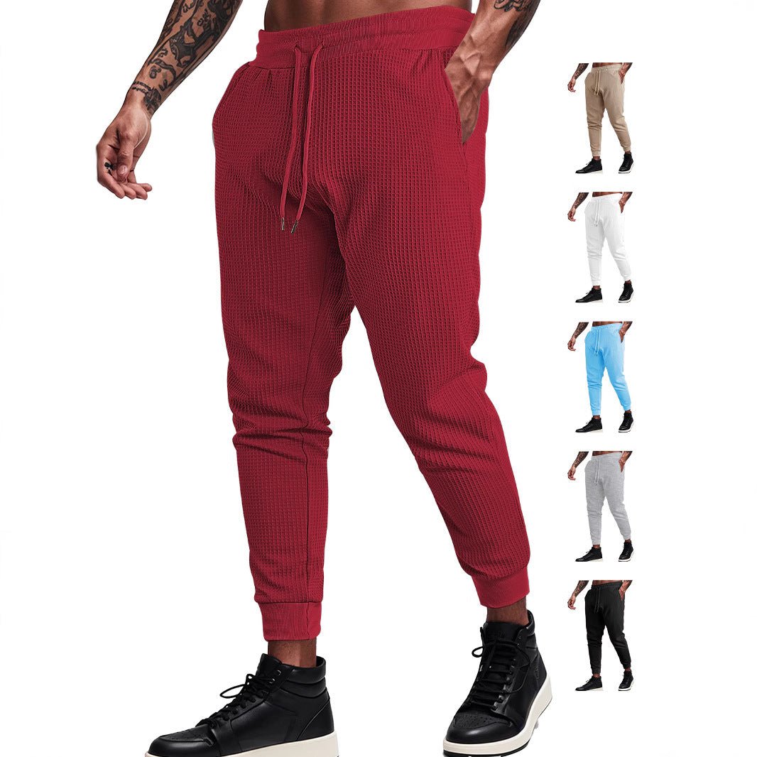 Herren nan feinstrukturierte Jersey-Loungehose konisch geschnitten mit Tunnelzugbund und gerippten Beinabschlüssen R&B