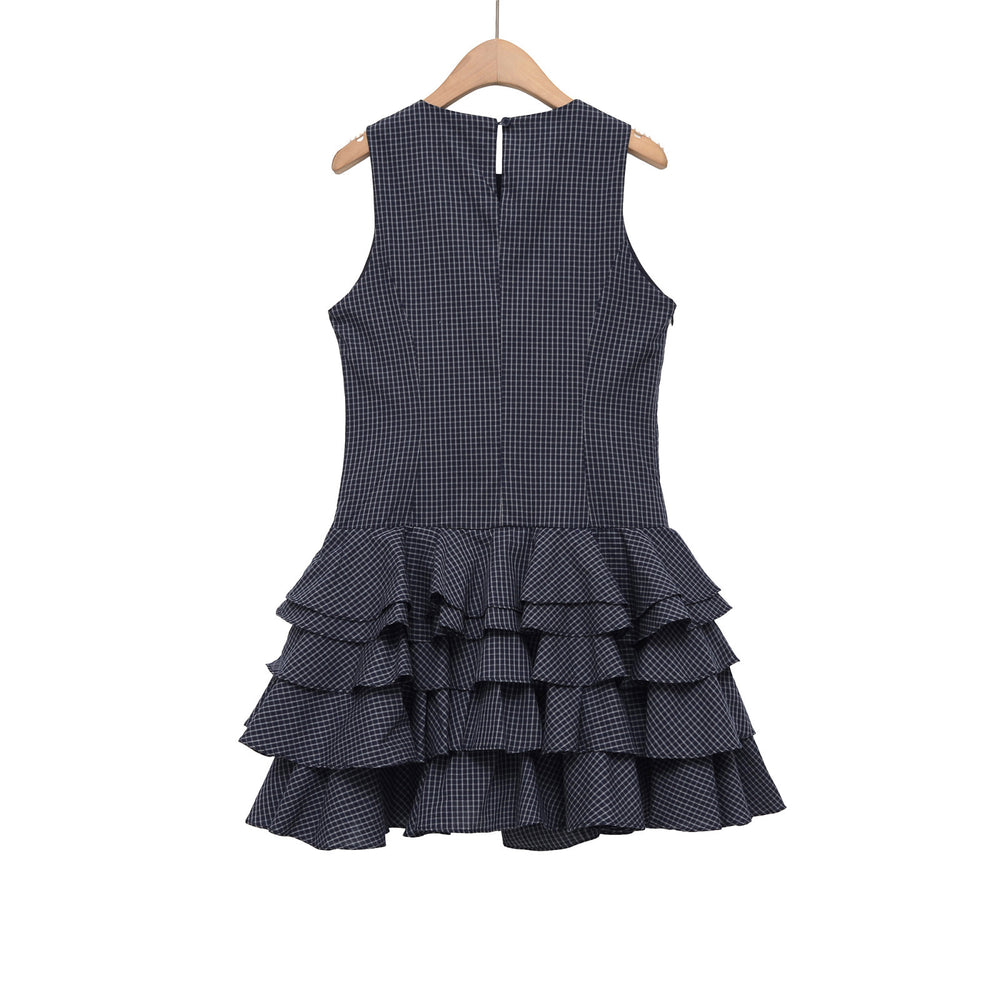 Damen Raffiniertes Sommerkleid mit voluminösem Rüschensaum und elegantem Muster R&B