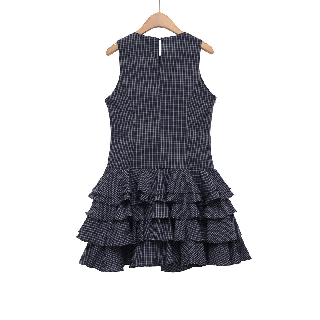 Damen Raffiniertes Sommerkleid mit voluminösem Rüschensaum und elegantem Muster R&B