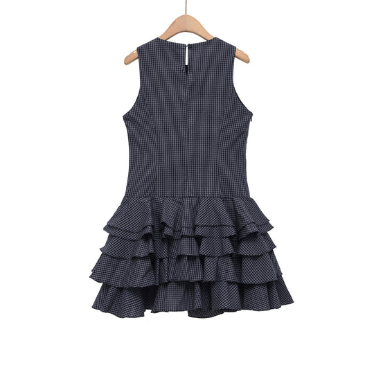 Damen Raffiniertes Sommerkleid mit voluminösem Rüschensaum und elegantem Muster R&B