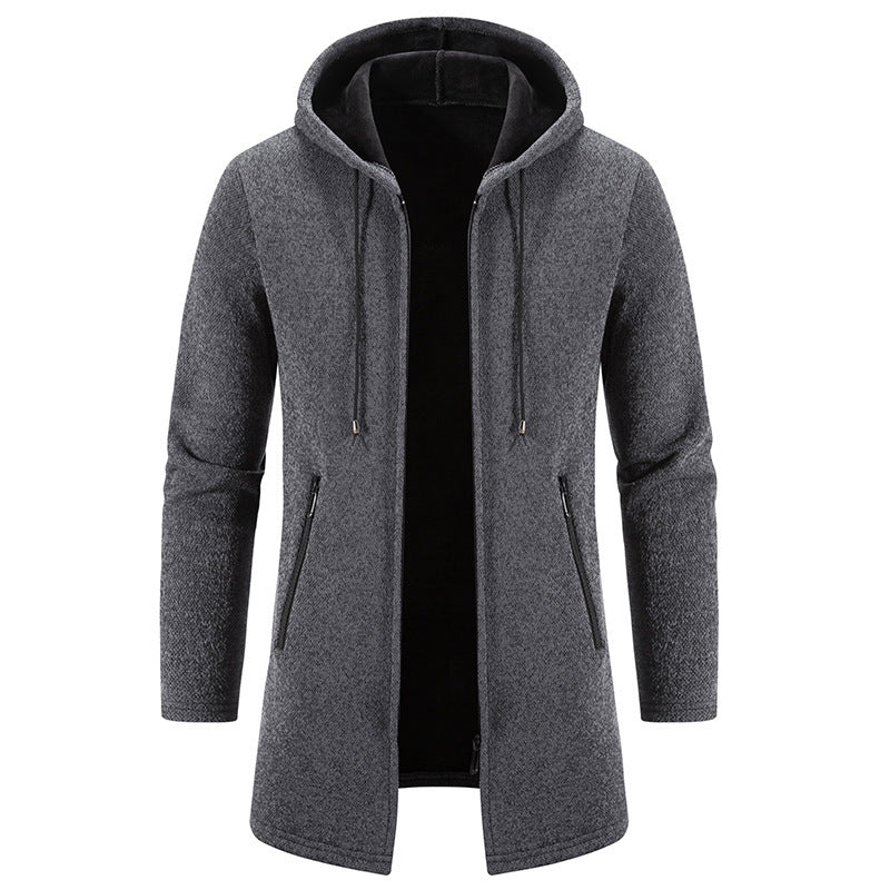 Herren praktische und stilvolle Fleecejacke mit Kapuze und Reißverschlusstaschen R&B