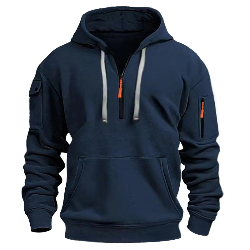 Herren Kapuzensweater mit Reißverschluss und praktischen Seitentaschen R&B