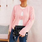 Damen Strickjacke mit verspieltem Blüten-Detail R&B