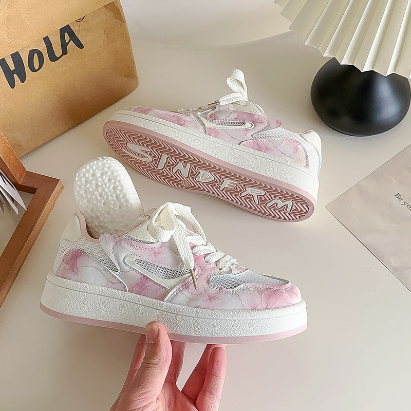 Damen Trendige Sneakers mit luftiger Mesh-Oberfläche und elastischem Schnürsystem