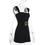 Damen Minikleid mit elegantem Bleistiftstil und dekorativem Gürtel R&B