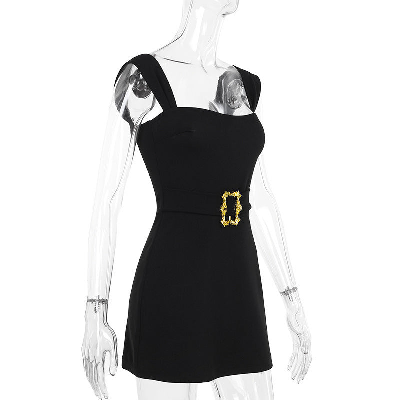 Damen Minikleid mit elegantem Bleistiftstil und dekorativem Gürtel R&B