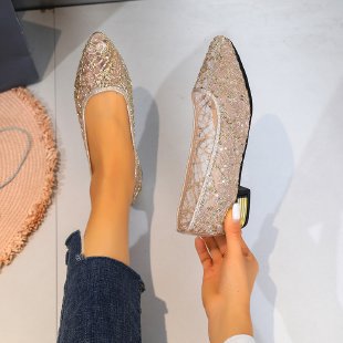 Damen Ballerinas mit funkelnden Verzierungen R&B