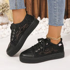 Damen Sportliche Sneaker mit luftdurchlässigem Spitze-Design R&B