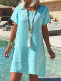 Damen Leichtes Strandkleid aus atmungsaktivem Leinen R&B