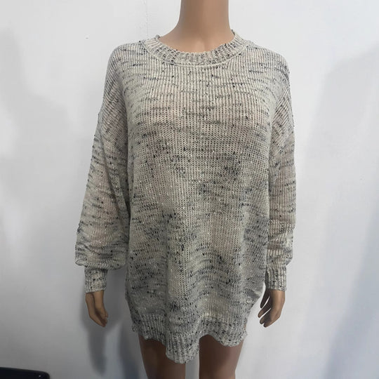 Damen Übergroßer Strickpullover mit lässigem Schnitt und dekorativen Details R&B