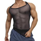 Unisex nan atmungsaktives Netz-Top mit sportlicher Rückenpartie und elastischer Saumkante R&B