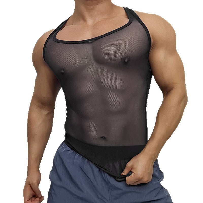 Unisex nan atmungsaktives Netz-Top mit sportlicher Rückenpartie und elastischer Saumkante R&B