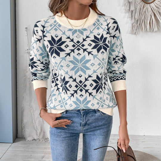 Damen gestrickter Pullover im Skandi-Stil R&B