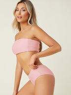 Damen Bandeau-Bikini-Set mit hohem Beinausschnitt und Komfortbund R&B