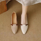 Damen Elegante Ballerinas mit komfortablem Blockabsatz und modischem Riemen