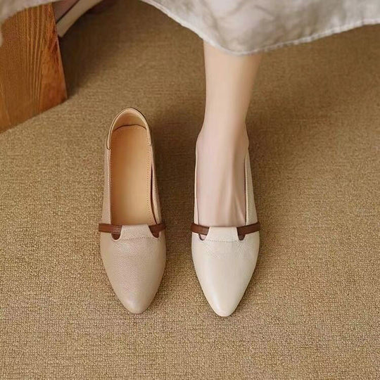 Damen Elegante Ballerinas mit komfortablem Blockabsatz und modischem Riemen R&B