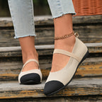Damen Ballerinas mit elastischem Riemendesign und atmungsaktiver Textiloberfläche R&B