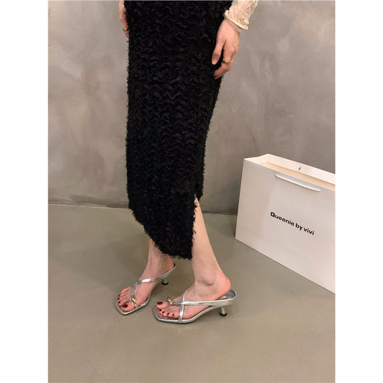 Damen elegante Slingback Sandalen mit verziertem Blockabsatz R&B