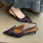 Damen Slingback-Pumps mit zartem Schleifen-Detail und elegantem Design EB