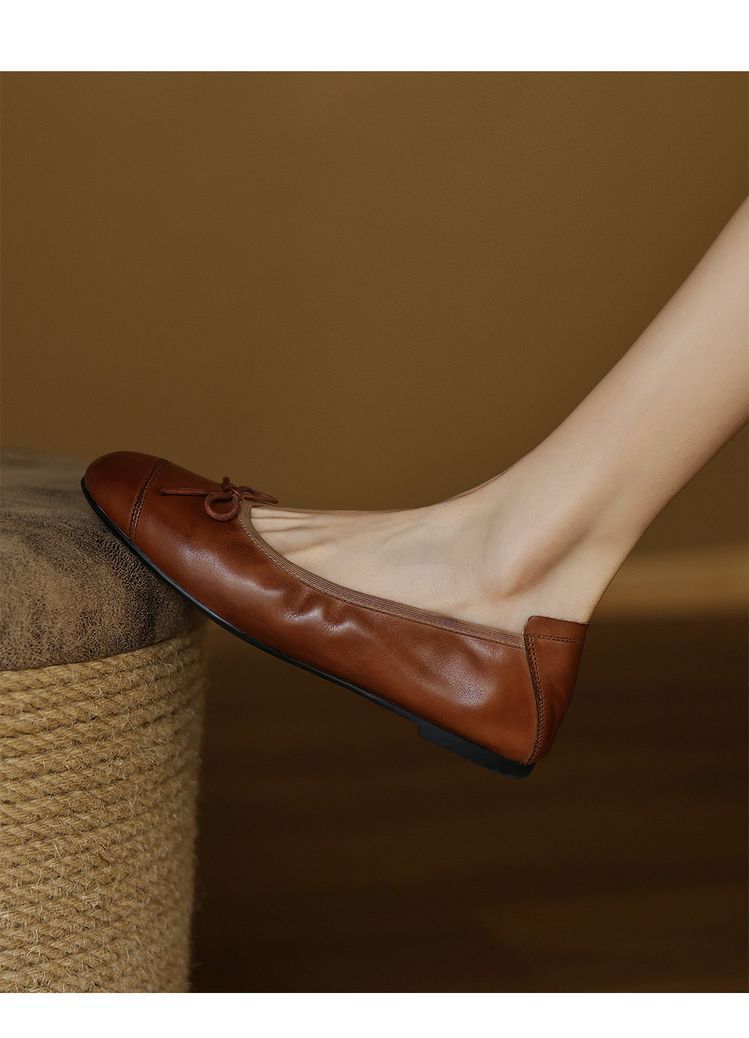 Damen Ballerinas mit elegantem Schleifenakzent aus hochwertigem Leder R&B