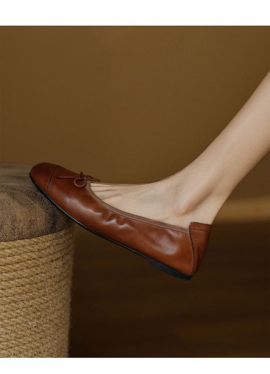 Damen Ballerinas mit elegantem Schleifenakzent aus hochwertigem Leder R&B