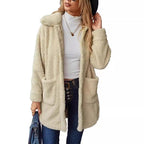 Damen Kuschelige Fleecejacke mit Kapuze und praktischen Taschen R&B