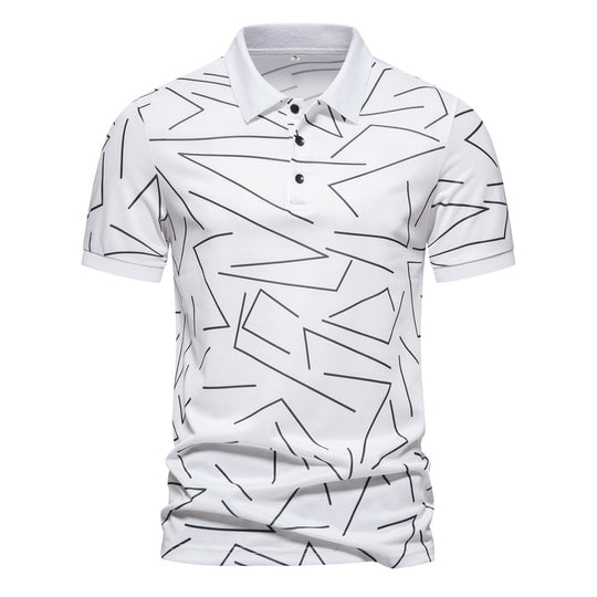 Herren Poloshirt mit modernem Grafikdesign R&B