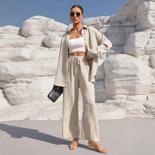 Damen Zweiteiler aus leichtem, atmungsaktivem Stoff mit elegantem Oversized-Schnitt R&B