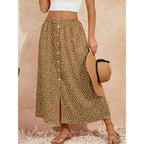 Damen Maxirock mit floralem Design und Knopfdetails R&B