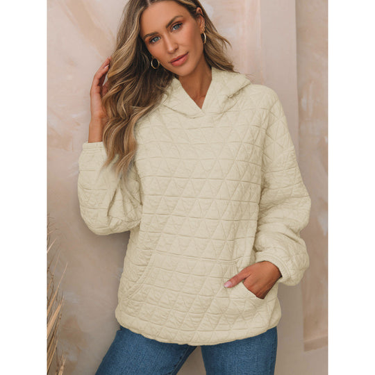 Damen gesteppter Kapuzenpullover mit praktischen Taschen R&B