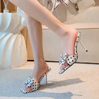 Damen Slingback-Absatzsandalen mit eleganter Schleife und hochwertigem Obermaterial EB